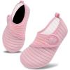 imageVIFUUR Kids Water Shoes Boys Girls Barefoot Water Sports Socks HookampLoop Beach Shoes Quick Dry Aqua Socks Swim Walking Outdoor Sports for ToddlerPink1