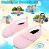 imageVIFUUR Kids Water Shoes Boys Girls Barefoot Water Sports Socks HookampLoop Beach Shoes Quick Dry Aqua Socks Swim Walking Outdoor Sports for ToddlerPink1