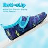 imageVIFUUR Kids Water Shoes Boys Girls Barefoot Water Sports Socks HookampLoop Beach Shoes Quick Dry Aqua Socks Swim Walking Outdoor Sports for ToddlerPurple Yellow Fish