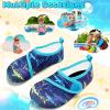 imageVIFUUR Kids Water Shoes Boys Girls Barefoot Water Sports Socks HookampLoop Beach Shoes Quick Dry Aqua Socks Swim Walking Outdoor Sports for ToddlerPurple Yellow Fish