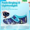 imageVIFUUR Kids Water Shoes Boys Girls Barefoot Water Sports Socks HookampLoop Beach Shoes Quick Dry Aqua Socks Swim Walking Outdoor Sports for ToddlerPurple Yellow Fish