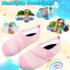 imageVIFUUR Kids Water Shoes Boys Girls Barefoot Water Sports Socks HookampLoop Beach Shoes Quick Dry Aqua Socks Swim Walking Outdoor Sports for ToddlerRose Circle