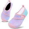 imageVIFUUR Kids Water Shoes Boys Girls Barefoot Water Sports Socks HookampLoop Beach Shoes Quick Dry Aqua Socks Swim Walking Outdoor Sports for ToddlerStarry BluePink