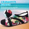 imageVIFUUR Womens Mens Water Shoes Barefoot Quick Dry Aqua Socks for Beach Swim Yoga Outdoor SportsColorful Flowers
