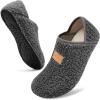imageVIFUUR House Slippers for Women and Men SlipOn Indoor Barefoot Sock Shoes Fuzzy Cozy Soft Warm Slippers for Home Bedroom TravelDark Grey