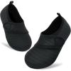 imageVIFUUR Kids Water Shoes Boys Girls Barefoot Water Sports Socks HookampLoop Beach Shoes Quick Dry Aqua Socks Swim Walking Outdoor Sports for ToddlerBlack1