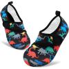 imageVIFUUR Kids Water Shoes Boys Girls Barefoot Water Sports Socks HookampLoop Beach Shoes Quick Dry Aqua Socks Swim Walking Outdoor Sports for ToddlerBlack Dinosaurs