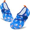 imageVIFUUR Kids Water Shoes Boys Girls Barefoot Water Sports Socks HookampLoop Beach Shoes Quick Dry Aqua Socks Swim Walking Outdoor Sports for ToddlerBlue Shark