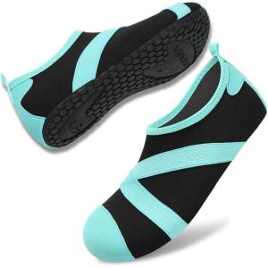 imageVIFUUR Womens Mens Water Shoes Barefoot Quick Dry Aqua Socks for Beach Swim Yoga Outdoor SportsBlack Celeste