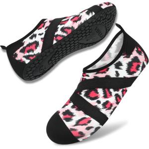 imageVIFUUR Womens Mens Water Shoes Barefoot Quick Dry Aqua Socks for Beach Swim Yoga Outdoor SportsPattern Pink