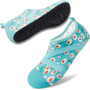 imageVIFUUR Womens Mens Water Shoes Barefoot Quick Dry Aqua Socks for Beach Swim Yoga Outdoor SportsSmall Daisy